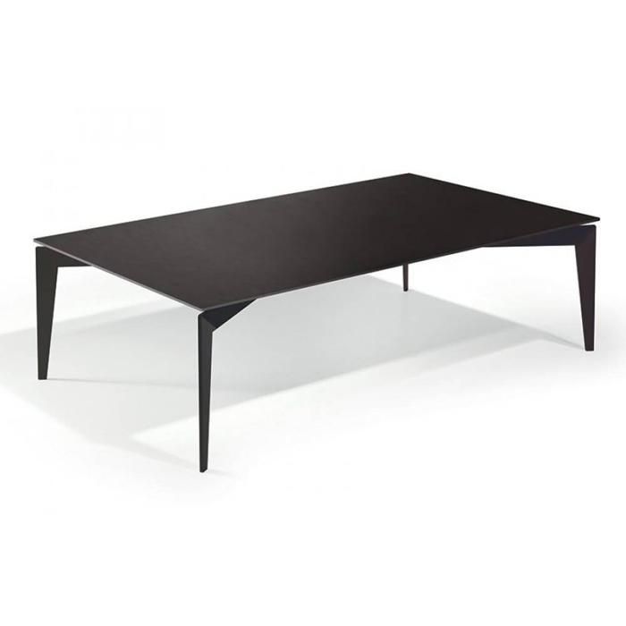 Table basse ROCKY en verre noir noir verre trempé Inside75