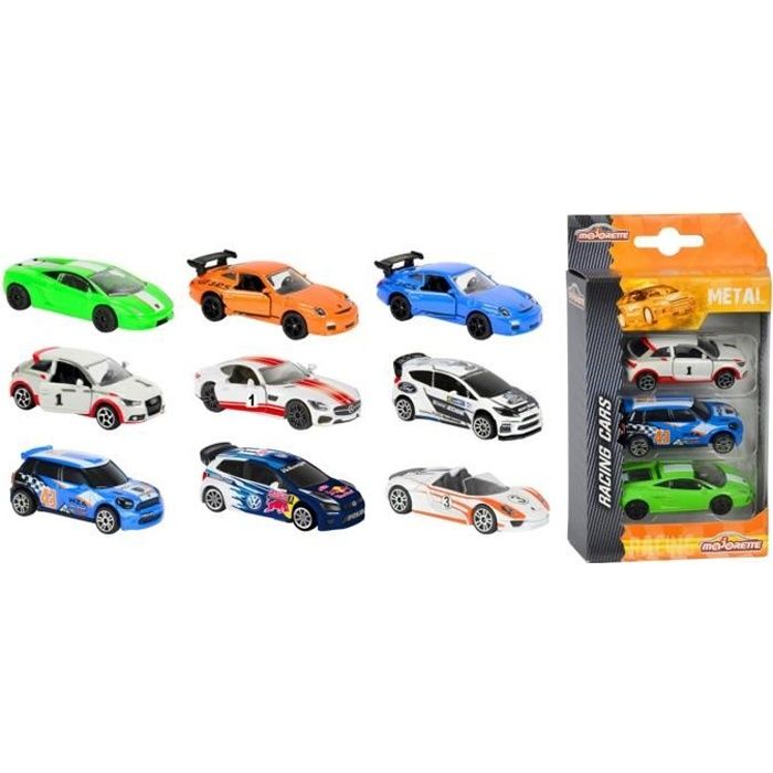 Voitures Majorette Premium Racing : Set 3 aille Unique Coloris Unique
