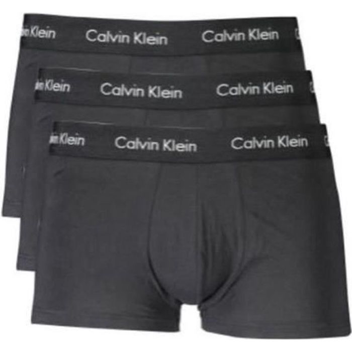 CALVIN KLEIN Pack de 3 Boxers Coton Shorty Homme Noir-Noir-Noir