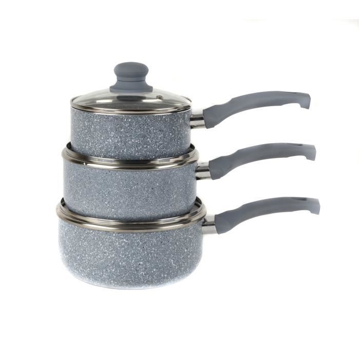 Russell Hobbs BW03721DB Lot DE 3 Casseroles Collection Stone Gris