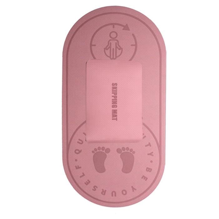 Skipping Mat Yoga Mat with Knees Pad for Jump Rope Exercise Pink