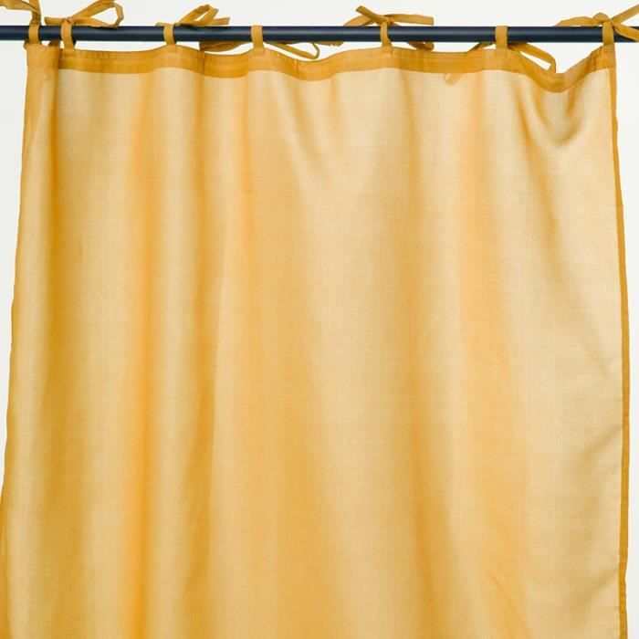 Voilage JULIETTE à lacets (105x250cm) Jaune