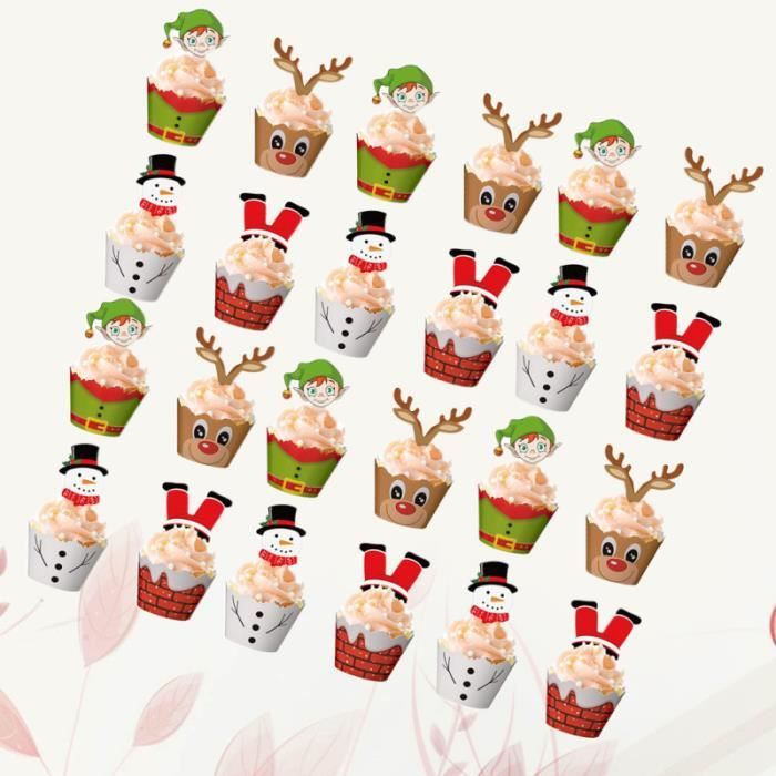 120 Pièces Gâteau Emballages de Petit Accessoires Picks Set Décoration pour la Fête D'anniversaire De Noël GATEAU PATISSIER