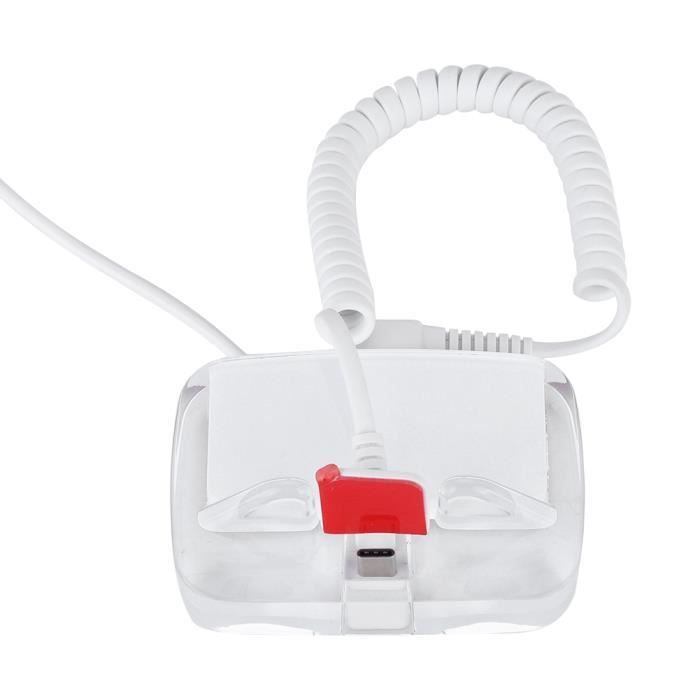 TMISHION Alarme antivol de charge Support d'affichage de téléphone vertical Support antivol de charge Alarme antivol Type-c à
