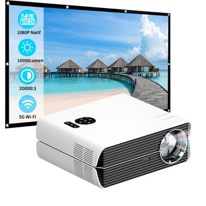 Vidéoprojecteur TROISC GAMMA WIFI 5G FULL HD 1080P 10000 Lumen Recopie L'écran 300 Max 4K 20000:1 Contraste