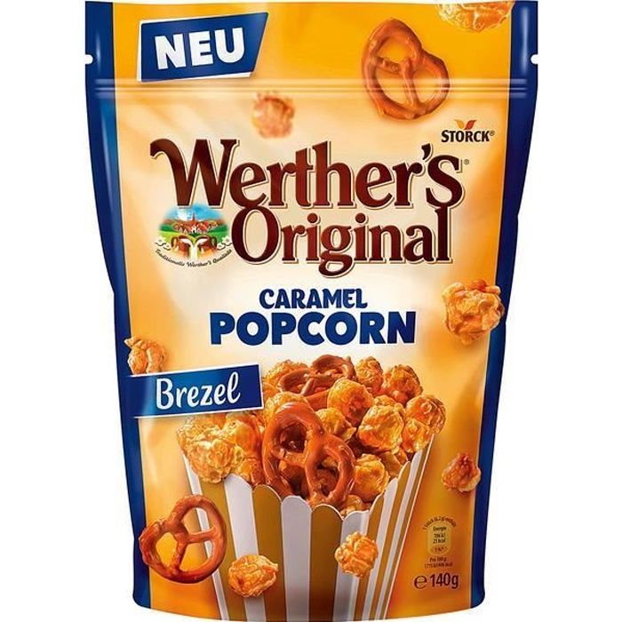 Werthers Original Caramel Popcorn Brezel 140g (Pack de 6)