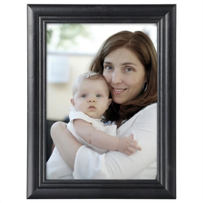 WOLTU Cadre photo en bois et vitre, Cadre photo de style Artos, Façade en verre, 30x45cm environ, Noir