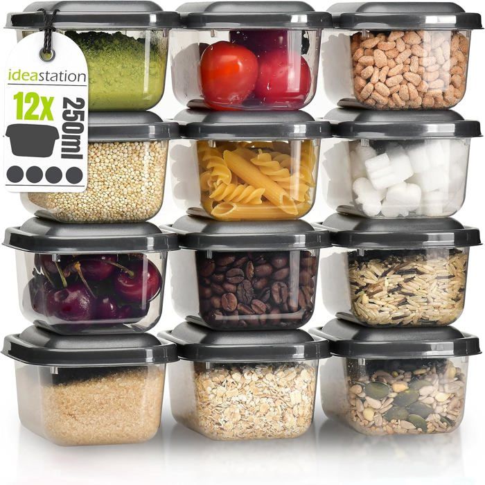 Lot De 18 Petits Pots Conservation 80 Ml Avec Échelle Graduée - Hermétiques, Réutilisables - 6 Couleurs - Pour Sauces, Bébé, Snacks