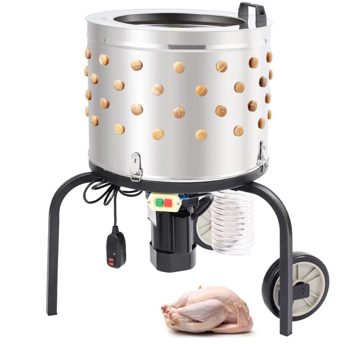 Comparer les prix de Plumeuse de Poulet-VEVOR-500 W-Machine à Plumer Poules avec Tambour en Acier Inoxydable 501x393 mm-Plumeuse de Volaille