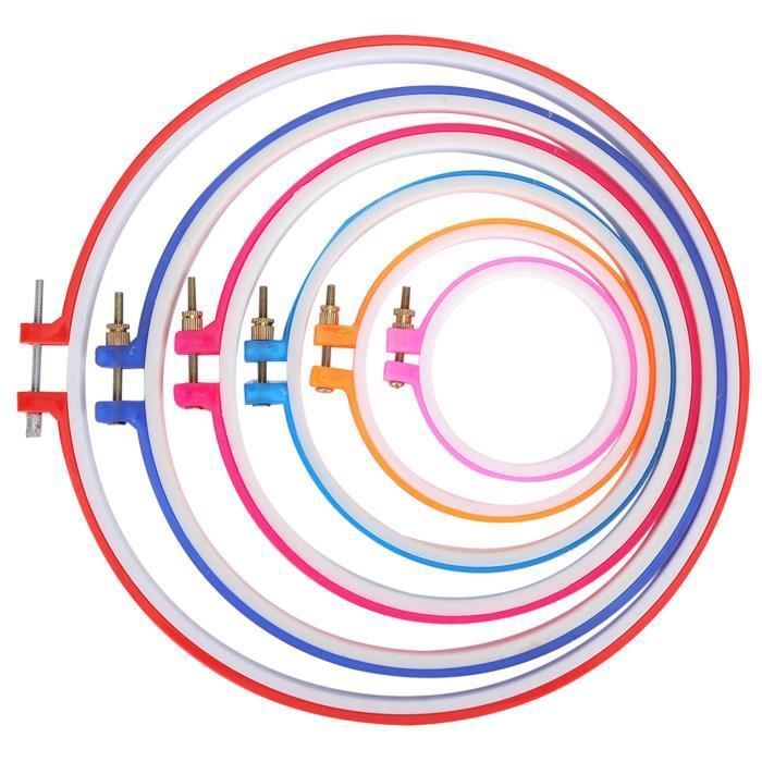 Tbest cadre rond pour point de croix Cercle de broderie extensible Clip cadre de point rond