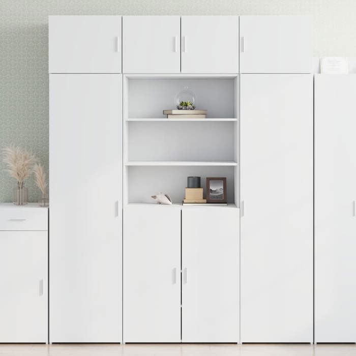 vidaXL Armoire de rangement blanc 80x425x225 cm bois dingénierie 3281343