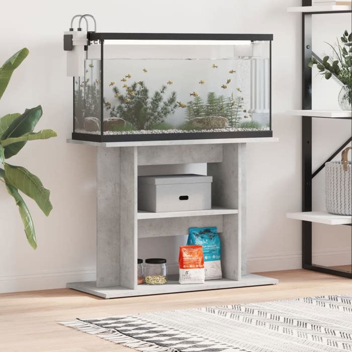 Meilleurs prix pour NEW* Support pour aquarium - UU - gris béton 80x35x60 cm bois d'ingénierie CHY26607150