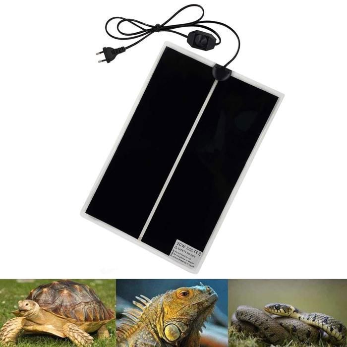 Meilleurs prix pour Tapis Chauffant Reptile , 42x28CM avec Contrôle Température, Sécurité Aquarium pour Tortues, Serpents, Lézards