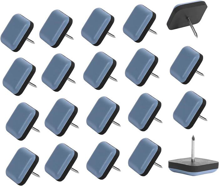 24 Pcs Patins De Meubles Auto-Adhésifs, Patins Carrés En Téflon 2525mm Pour Chaise, Canapé, Bureau, Table, Fauteuil