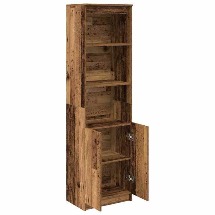 Promotion mai * Buffet haut - Armoire haute salon - vieux bois 50x35x180 cm EU19303328469