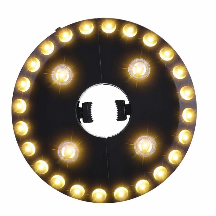 Lampe pour parasol LED blanc chaud 3 modes (4/24/28 LED) 200 lm fonctionne avec 4 piles AA