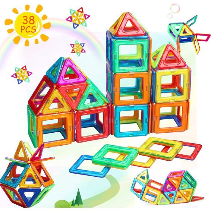 Blocs De Construction Magnétiques-Jouet À Partir De 3 À 8 Ans-Carreaux-Cadeau Pour Enfants De 345678 AnsGarçonFilleAnniver