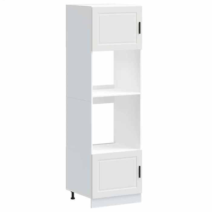 (SOLDE dété)Armoires de four/Colonne de cuisine - 2 pcs Porto - Pieds réglable - blanc bois dingénierie Aspect élégant*3823