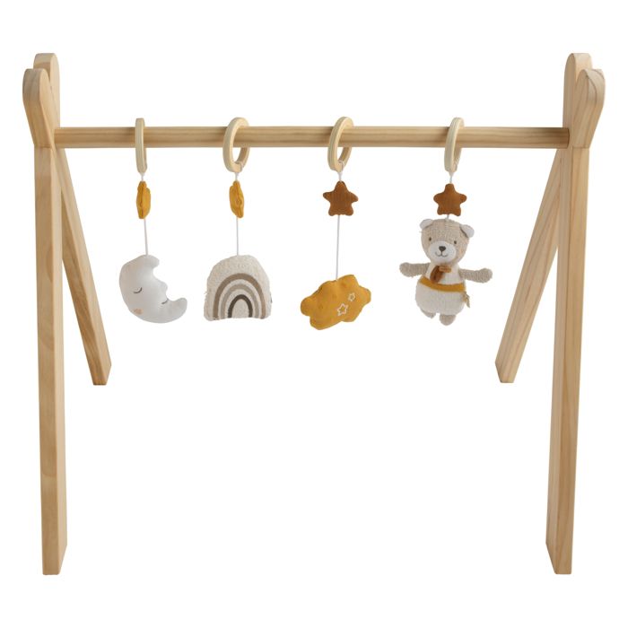 Arche déveil bois avec 4 jouets - PETIT SOLEIL