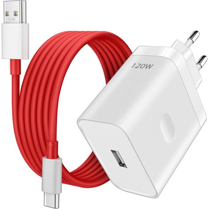 Chargeur 100W USB 5A OnePlus SUPERVOOC Avec Câble 1m