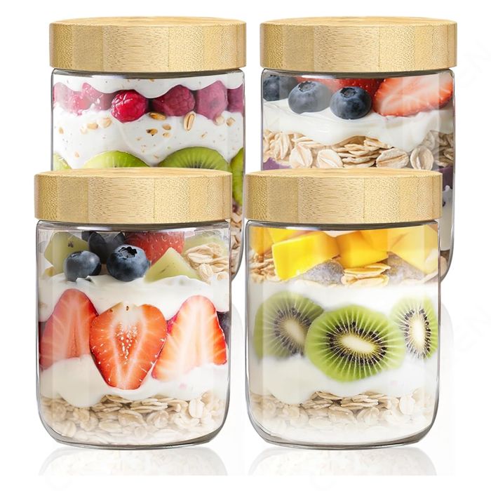 Lot De 2 Bocaux En Verre Avec Couvercle Liège - Conservation 500ml Pour Cuisine