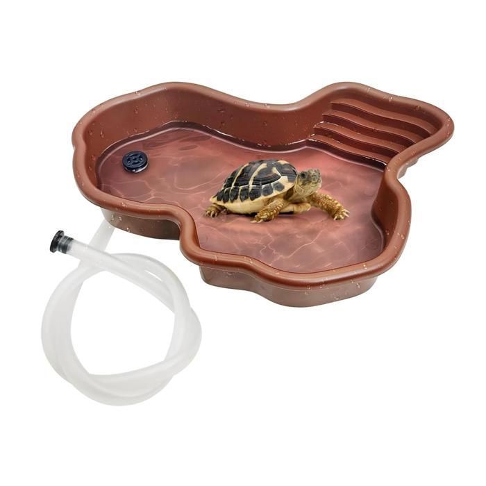 Piscine/bassin Pour Tortue Terrestre 35x28,5x4,3 Cm - Avec Rampe D'accès - ABS, Facile à Assembler