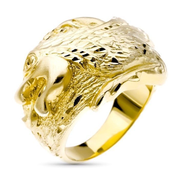 Sceau en or 9 carats avec tête de dragon sculptée largeur maximale de la tête 22 mm.
