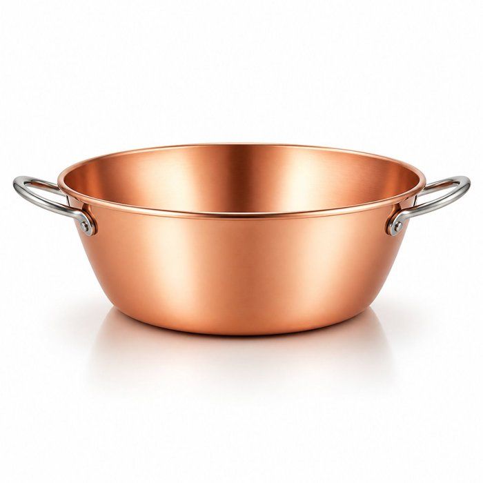 Bassine à confiture - LE PRATIQUE - Cuivre - Ø 38 cm - 9 L - Épaisseur 12/10 - Anses fonte