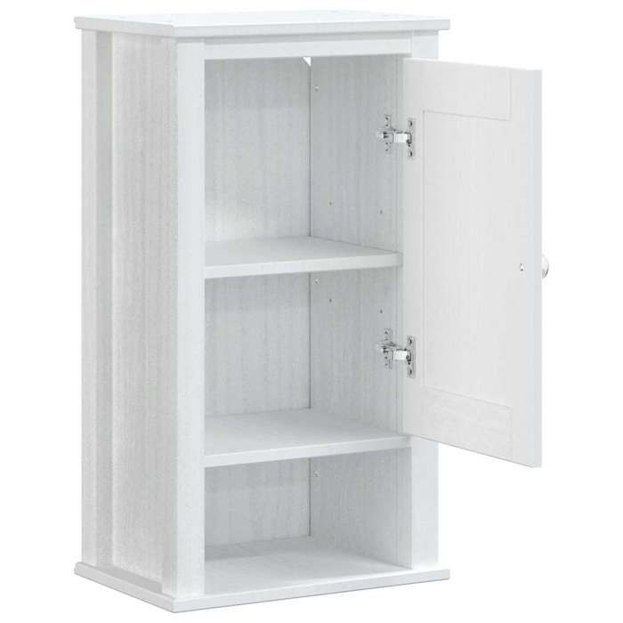 Soldes Printemps Armoire murale de salle de bain - SOLOMOON - Meuble wc - BERG blanc bois de pin massif SSS1759