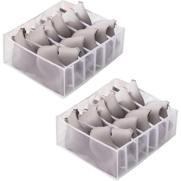2 Pièces Organisateur de Tiroir Pliable Boite rangement sous vetement Rangement sous vetement Rangement chaussette séparateur
