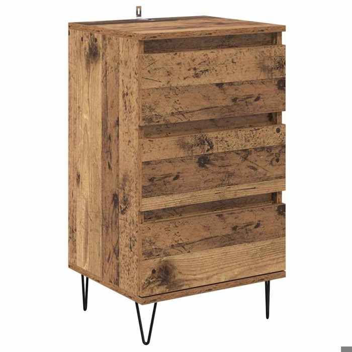 Saison Soldes Buffet Bois ancien - SARAZYJ - Meuble bas - avec stockage - 40x35x70 cm Bois dingénierie et fer MM5437