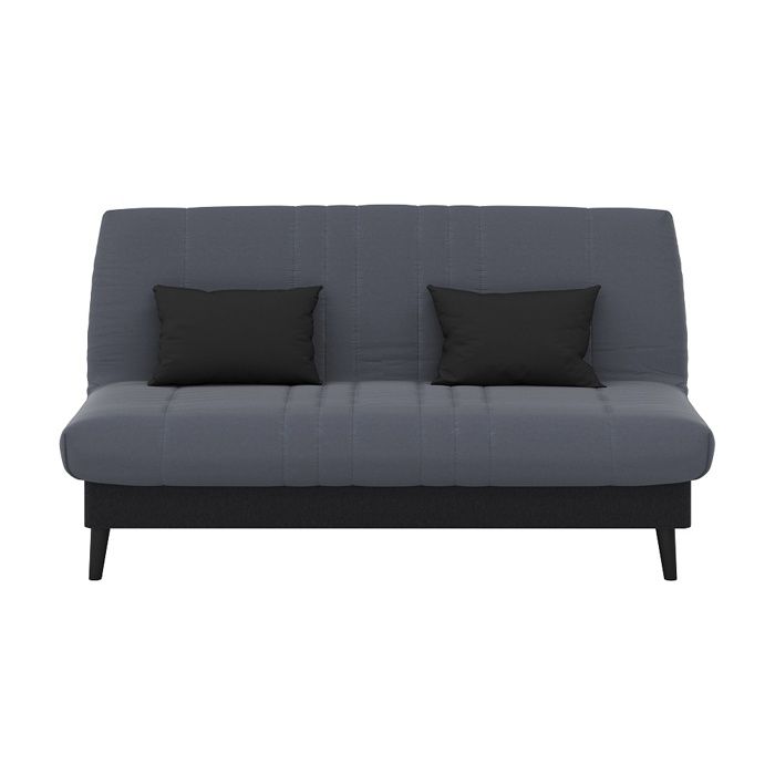 RELAXIMA Clic clac convertible avec 2 coussins offerts tissu gris 130x190