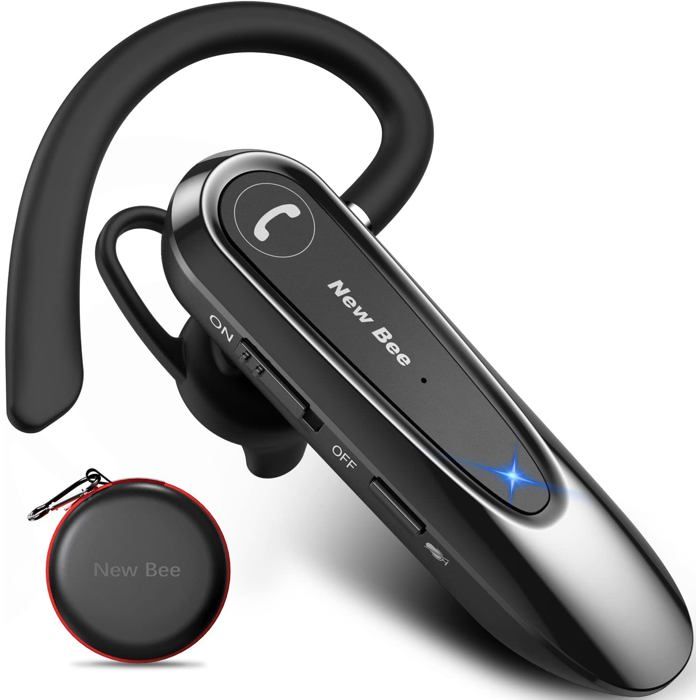 Oreillette Bluetooth sans fil New Bee B45 V5.0 Dual Mic 20H Main-libre Confort