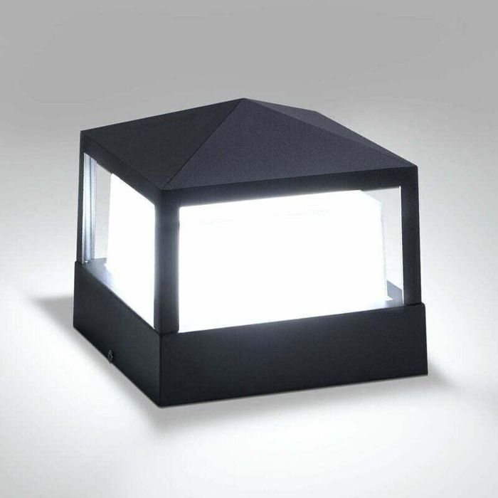 Lampe de poteau dextérieur IP65 étanche – Aluminium et ABS – 18W 6000K blanc froid – Dimensions 16x16x12cm – Installation facile