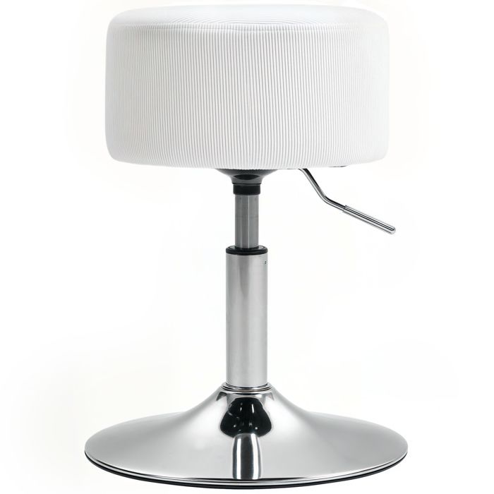 YWJ Tabouret de cuisine réglable en hauteur 52-66 cm revêtu de velours côtelé pivotant à 360° blanc
