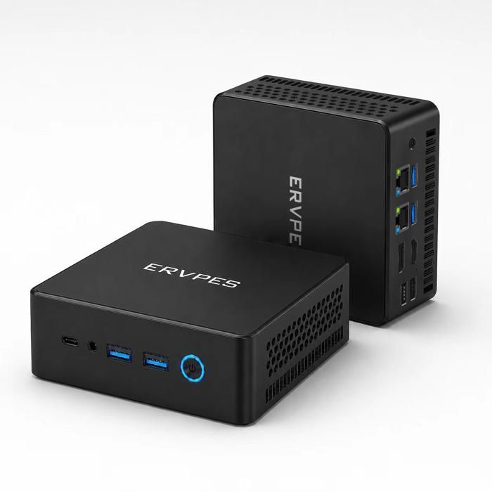 Mini PC ERVPES E1 POWER Intel Ultra 5 LPDDR5 + SSD Windows 11 PRO WiFi 6 Bluetooth 5.0