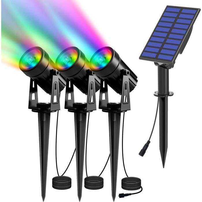 Lampe Solaire Extérieure 3 Pièces - Projecteur Led Étanche Pour Jardin Chemins - 180° Réglable (Couleur) Lampe Solaire Extérieure 3 Pièces - Projecteur Led Étanche Pour Jardin Chemins - 180° Réglable (Couleur)