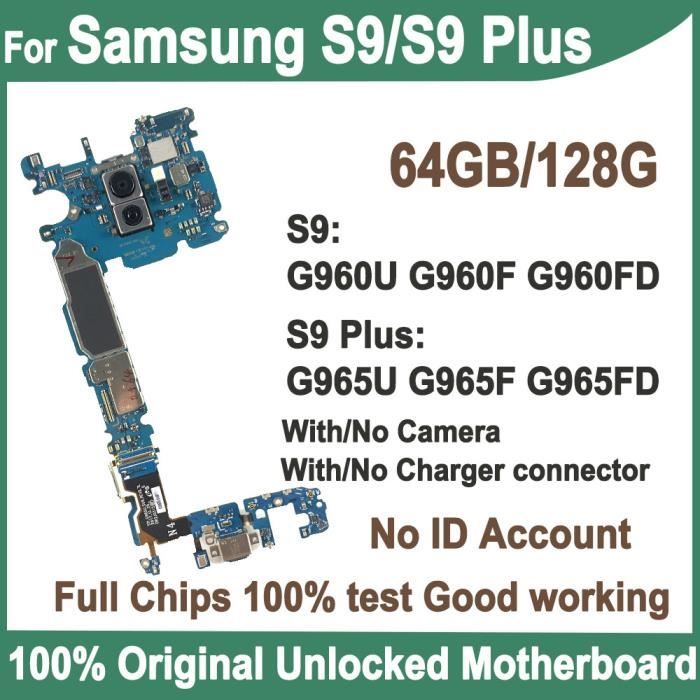 G965F-64GB-Carte mère originale pour Samsung Galaxy S9 Plus G965U, avec ...