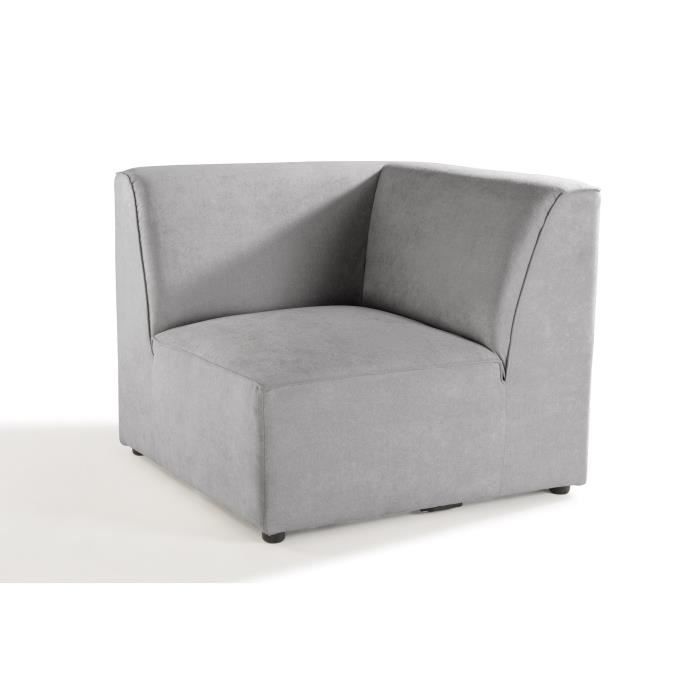 hexagone sterling fauteuil d angle modulable tissu gris clair l 100 x p 100 x h 75 cm achat vente fauteuil cdiscount