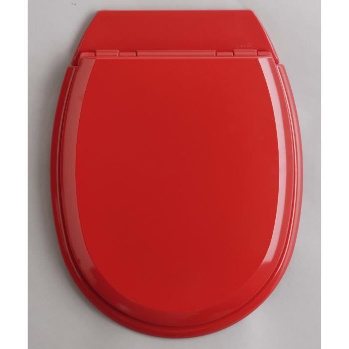 Abattant WC ALLIBERT BATH DESIGN ATLAS Bois compresse Rouge Universel Reglable