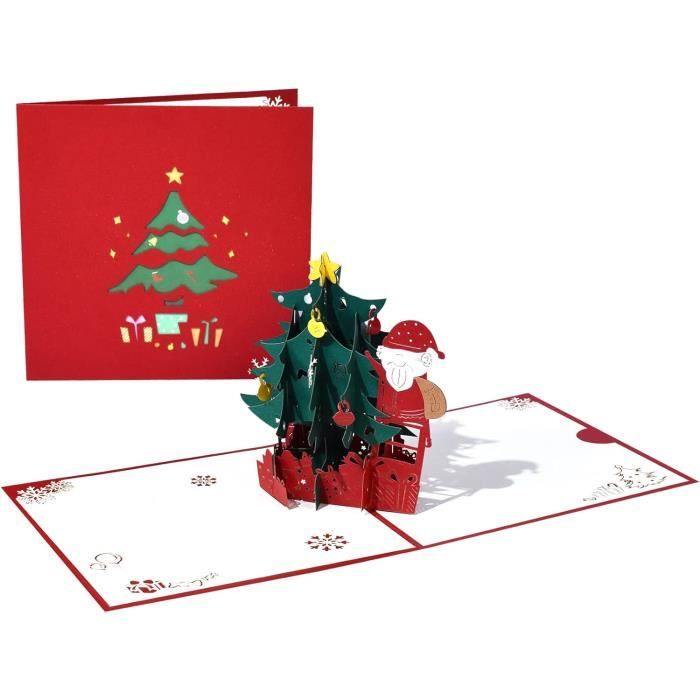 Cartes de voeux Pop-Up Sapin et Bonhomme de neige {Activité} - Maman