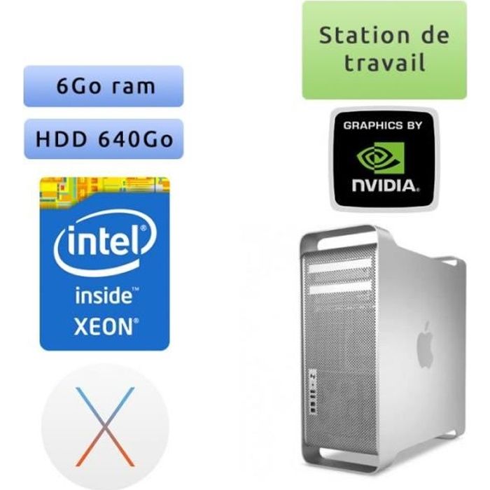 Apple Mac Pro Eight Core - A1289 emc 2314 - 6Go 640Go - MacPro4,1- Station de Travail