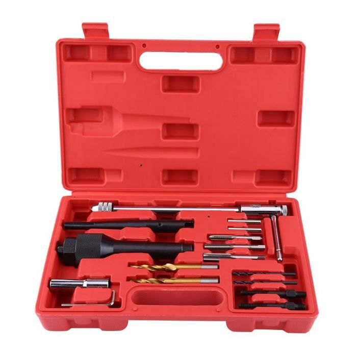 Kit Coffret extracteur bougie de préchauffage cassé et réparation de filetage 16pcs