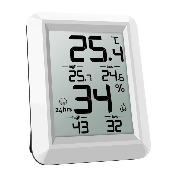 Contrôleur d'humidité de la température, commutateur ℃ et, écran LCD,  enregistrements Min et Max, pour entrepôt, maison, bureau, - Cdiscount