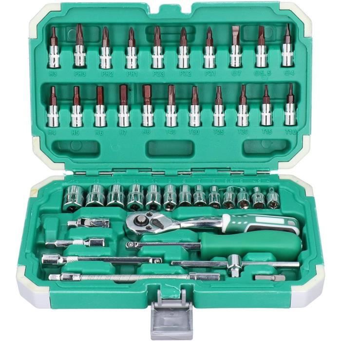 Mini Tournevis à Cliquet Double Usage – Tête Télescopique, En Acier Chromé-vanadium, Gainé Silicone