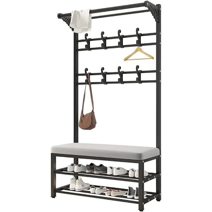 PorteManteau Vintage Avec Siège, Armoire Avec Étagère À Chaussures À 2