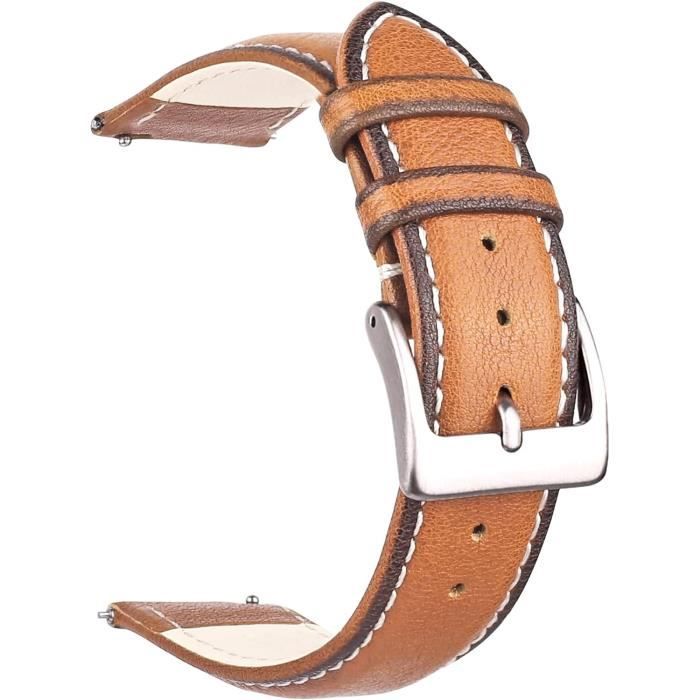 Bracelet De Montre En Cuir De Vachette Souple Quick Release