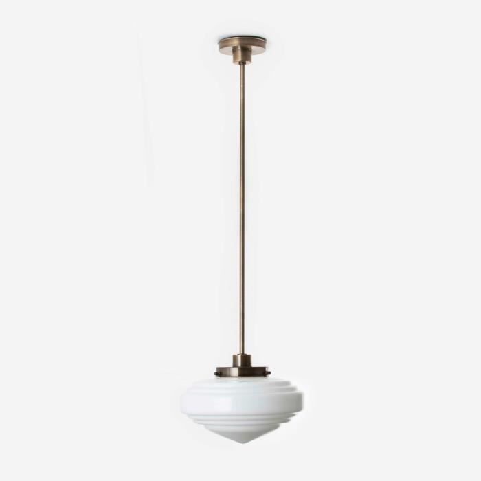 Lampe suspendue - Coloured By Art - Deco Pointy - Verre opalin - Bronze - 1 ampoule E-27