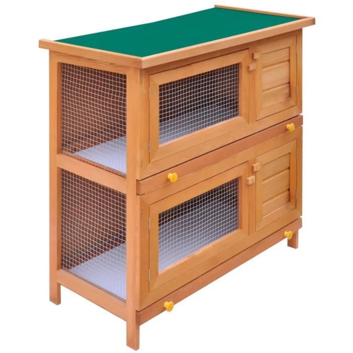 Meilleurs prix pour Clapier en bois - ETO - 90x45x89 cm - Extérieur - 2 étages - Pour lapins