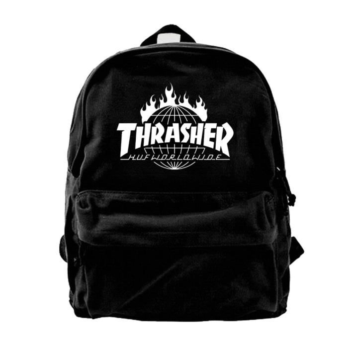 Thrasher 3 Sac dos Sport Ecole Voyage Homme femme noir Noir